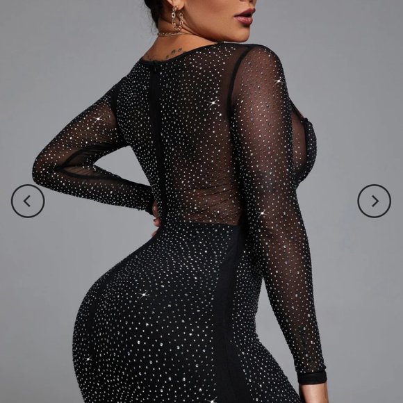 Bella Barnett - Hatty Diamond Corset Bodycon Dress - Black - Size M - Picture 2 of 7